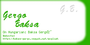 gergo baksa business card